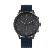  Shop Authentic Tommy Hilfiger Chase Grey Dial Blue Leather Strap Watch for Men - 1791578 - Luxxuri