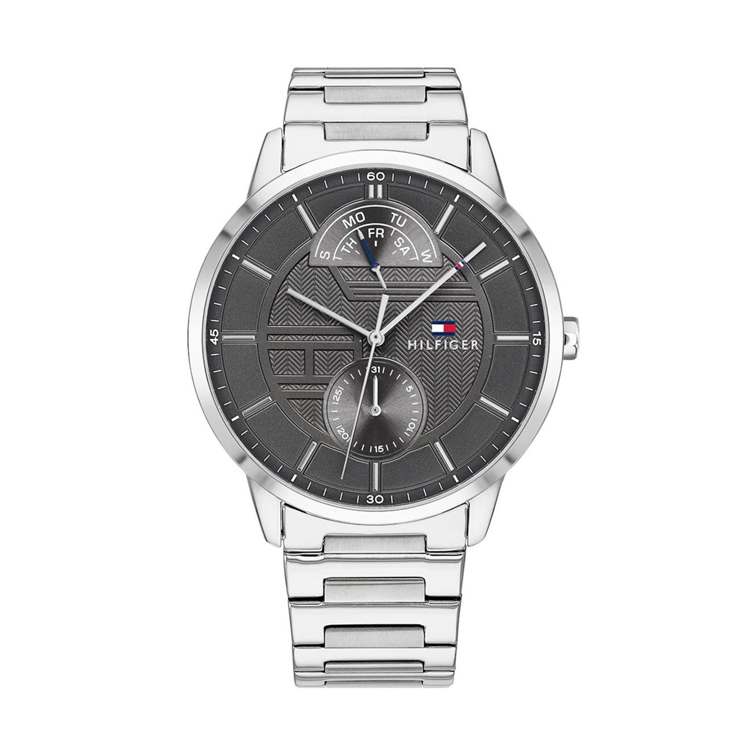  Shop Authentic Tommy Hilfiger Hunter Grey Dial Silver Steel Strap Watch for Men - 1791608 - Luxxuri