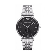  Shop Authentic Emporio Armani Retro Black Dial Silver Steel Strap Watch For Men - AR1676 - Luxxuri