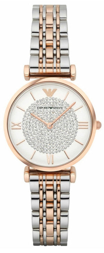  Shop Authentic Emporio Armani Gianni T Bar Quartz White Dial Two Tone Steel Strap Watch For Women - AR80035 - Luxxuri