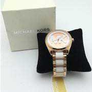 Shop Authentic Michael Kors Janelle Three Hand Rose Gold Dial Two Tone Steel Strap Watch For Women - MK7134 - Luxxuri