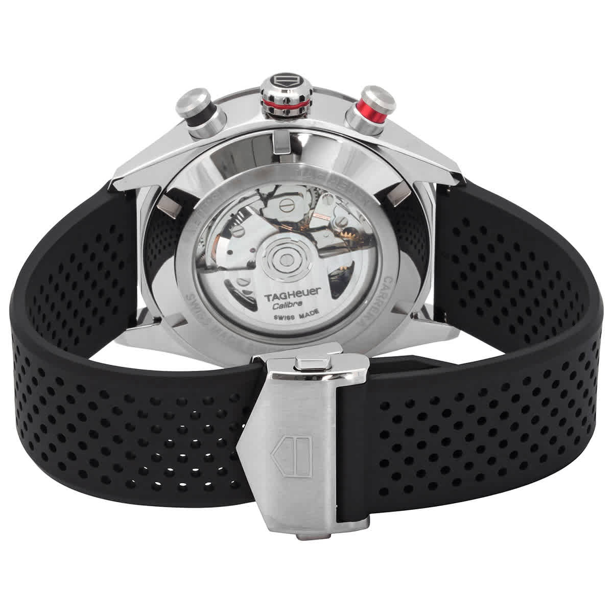  Shop Authentic Tag Heuer Carrera Chronograph Black Dial Black Rubber Strap Watch for Men - CBN2A1AA.FT6228 - Luxxuri
