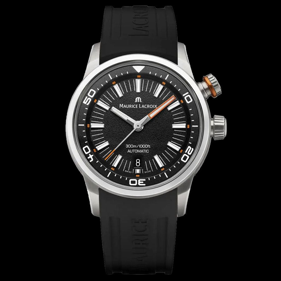  Shop Authentic Maurice Lacroix Pontos S Diver Black Dial Orange Rubber Strap Watch For Men - PT6248-SS00L-330-J - Luxxuri