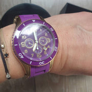  Shop Authentic Marc Jacobs Rock Chronograph Purple Dial Purple Silicone Strap Watch for Women - MBM2549 - Luxxuri