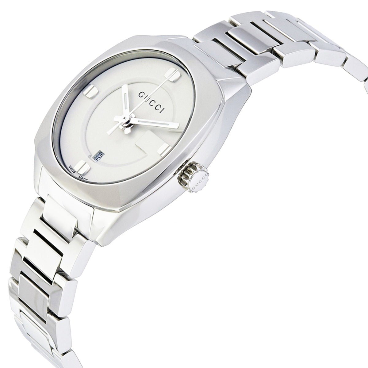  Shop Authentic Gucci GG2570 White Dial Silver Steel Strap Watch For Women - YA142502 - Luxxuri