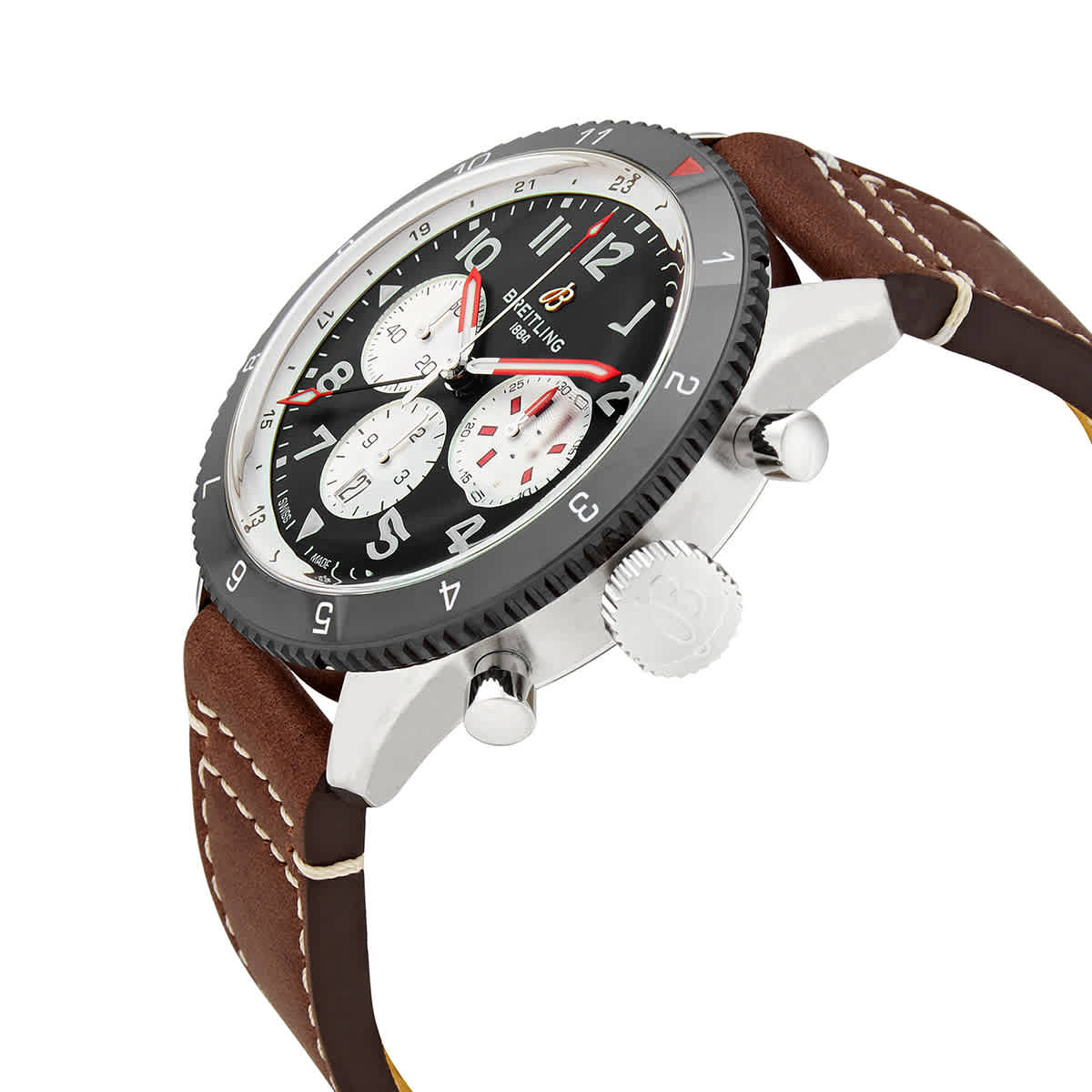  Shop Authentic Breitling Super Avi B04 Chronograph GMT 46 Mosquito Black Dial Brown Leather Strap Watch for Men - YB04451A1B1X1 - Luxxuri
