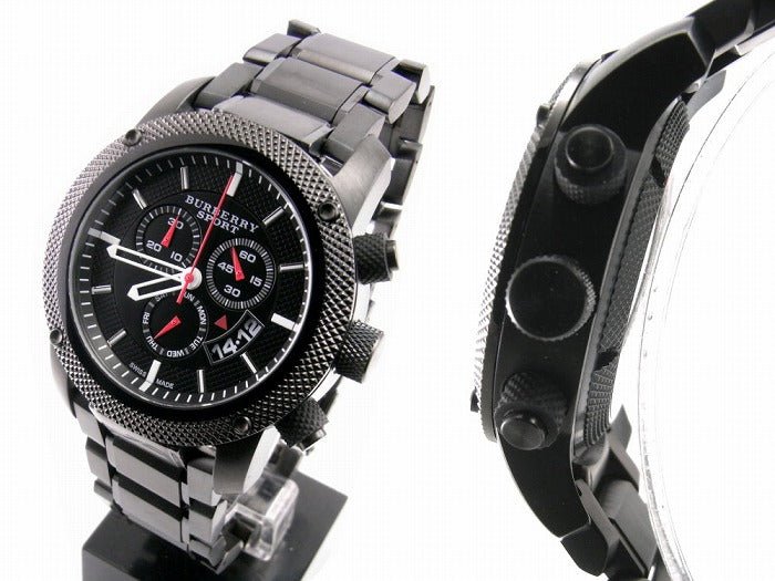  Shop Authentic Burberry Sport Chronograph Black Dial Black Steel Strap Watch for Men - BU7703 - Luxxuri