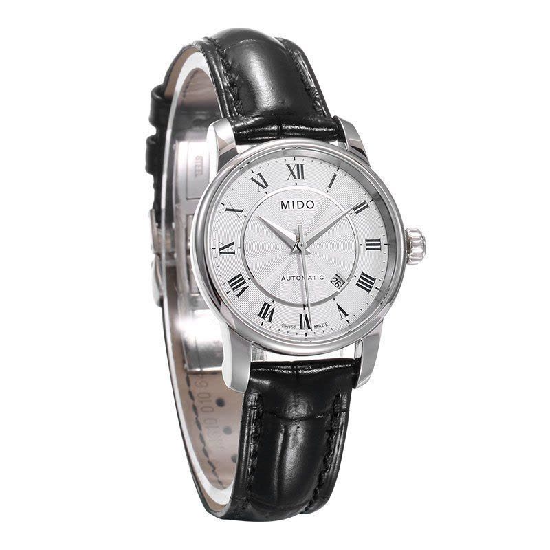  Shop Authentic Mido Baroncelli III Automatic Silver Dial Black Leather Strap Watch For Women - M7600.4.21.4 - Luxxuri