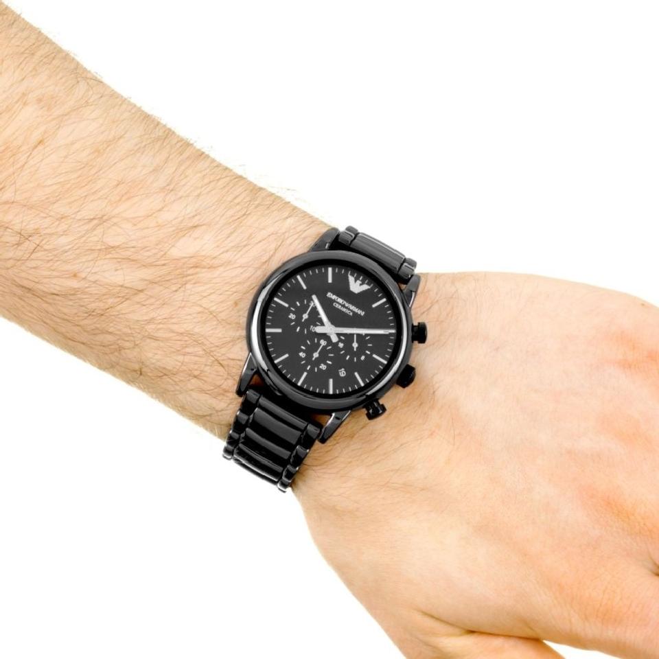  Shop Authentic Emporio Armani Luigi Chronograph Black Dial Black Stainless Steel Watch For Men - AR1507 - Luxxuri