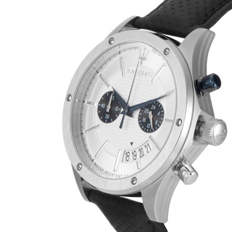  Shop Authentic Maserati Circuito Chronograph Analog White Dial Black Leather Strap Watch for Men - R8871627005 - Luxxuri