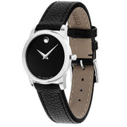  Shop Authentic Movado Museum Classic Black Dial Black Leather Strap Watch For Women - 0607015 - Luxxuri