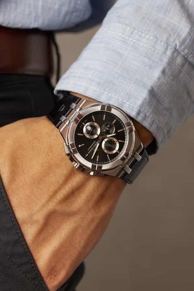  Shop Authentic Maurice Lacroix Aikon Chronograph Black Dial Black Leather Strap Watch for Men - AI1018-SS001-330-1 - Luxxuri