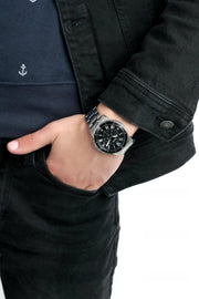  Shop Authentic Fossil Grant Sport Chronograph Black Dial Silver Steel Strap Watch for Men - FS5236 - Luxxuri