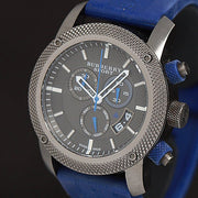  Shop Authentic Burberry Sports Chronograph Black Dial Blue Rubber Strap Watch for Men - BU7714 - Luxxuri