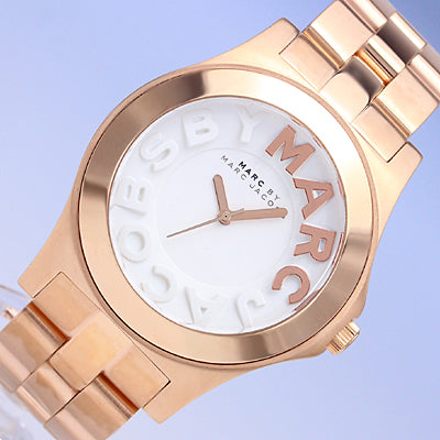  Shop Authentic Marc Jacobs Rivera White Dial Rose Gold Steel Strap Watch for Women - MBM3135 - Luxxuri