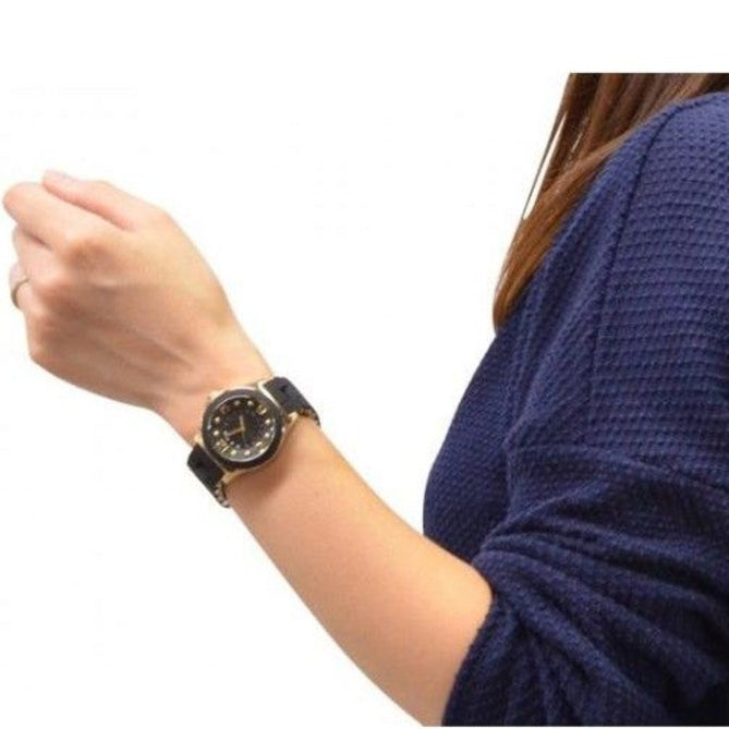  Shop Authentic Marc Jacobs Pelly Black Dial Black Silicone Strap Watch for Women - MBM2540 - Luxxuri