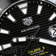  Shop Authentic Tag Heuer Aquaracer Calibre 5 Automatic Black Dial Black Rubber Strap Watch for Men - WAY201A.FT6142 - Luxxuri