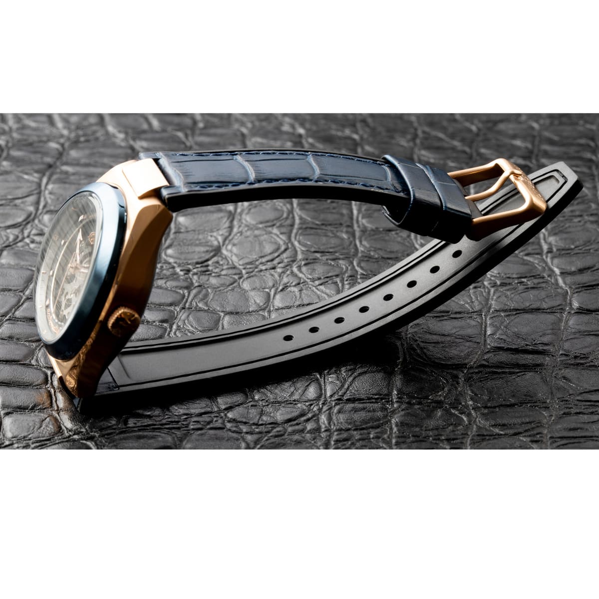  Shop Authentic Maserati Triconic Skeleton Black Dial Blue Leather Strap Watch For Men - R8821139001 - Luxxuri