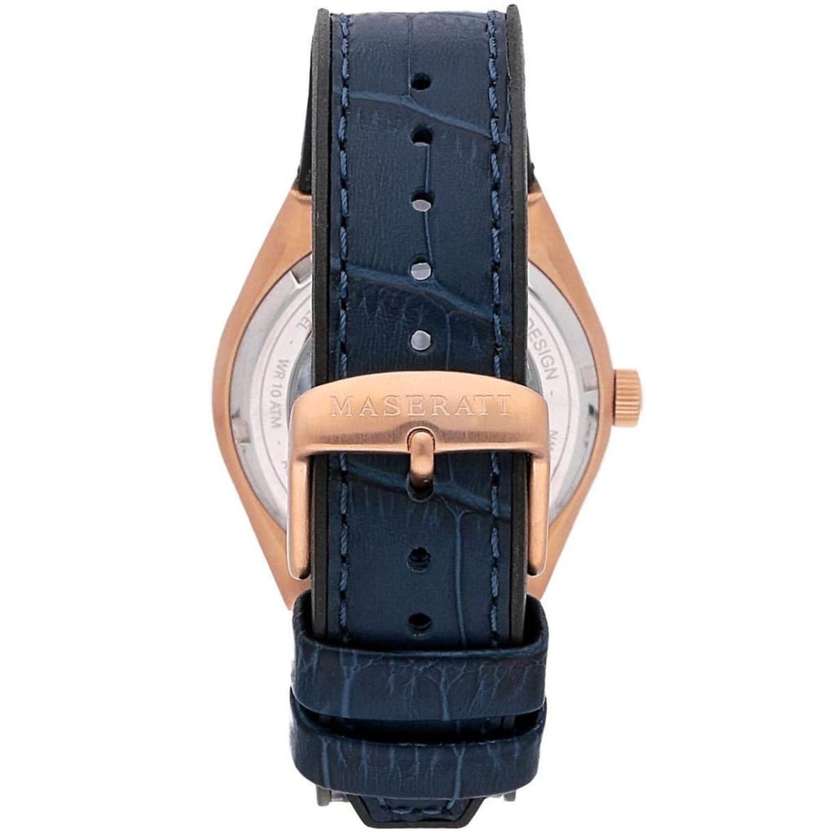 Shop Authentic Maserati Triconic Skeleton Black Dial Blue Leather Strap Watch For Men - R8821139001 - Luxxuri