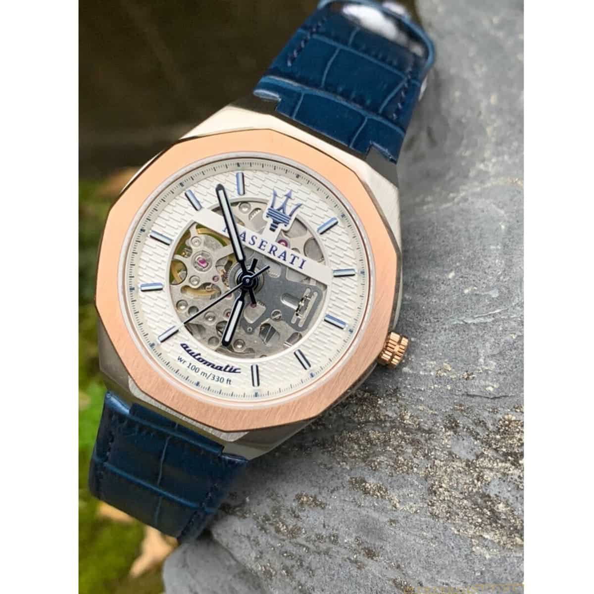  Shop Authentic Maserati Stile Automatic Limited Edition White Dial Blue Leather Strap Watch For Men - R8821142001 - Luxxuri