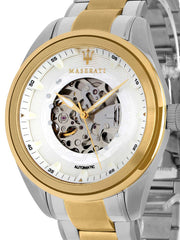  Shop Authentic Maserati Traguardo Automatic White Skeleton Dial Two Tone Steel Strap Watch For Men - R8823112003 - Luxxuri