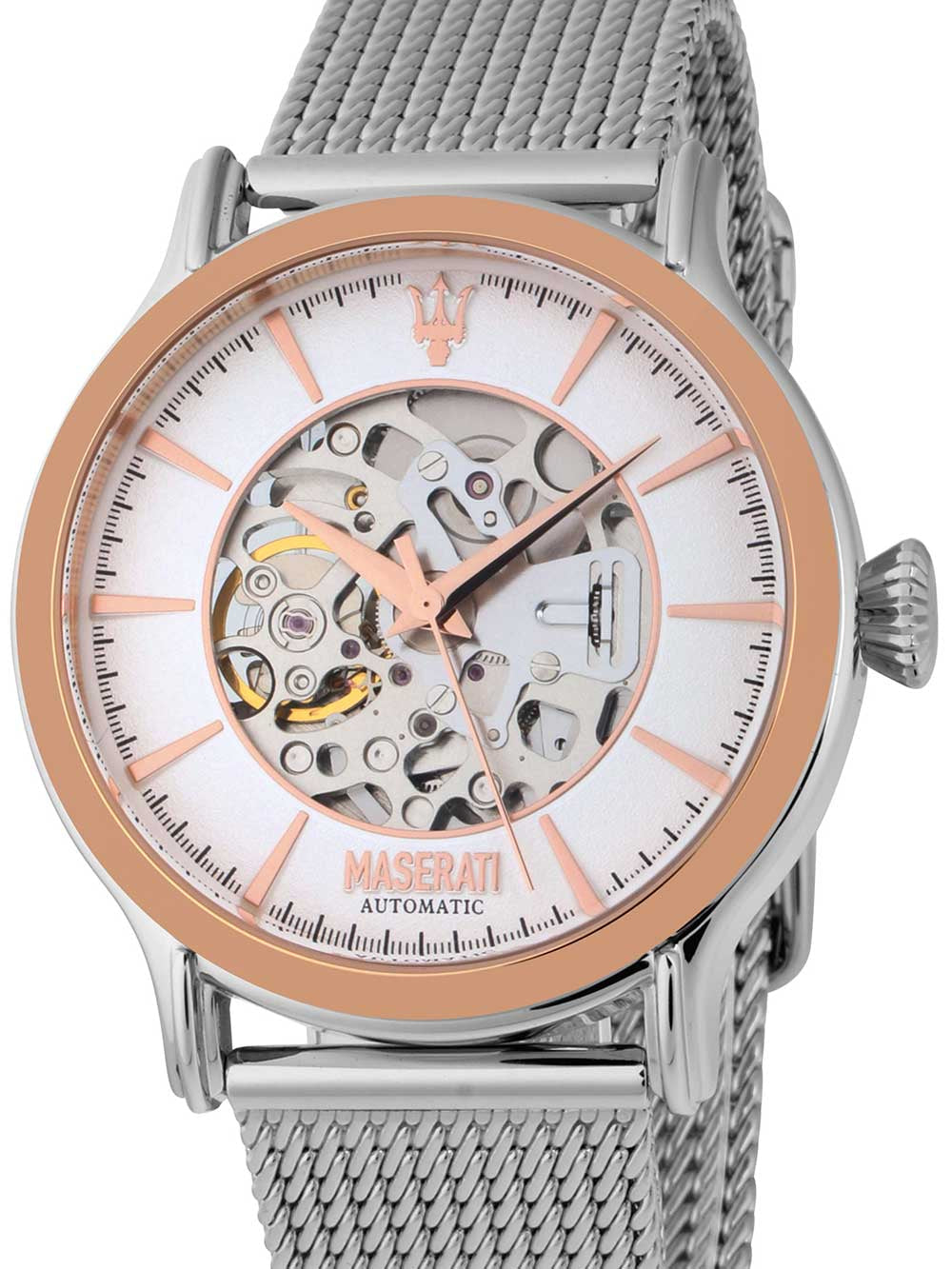  Shop Authentic Maserati Epoca Automatic White Dial Silver Mesh Bracelet Watch For Men - R8823118001 - Luxxuri