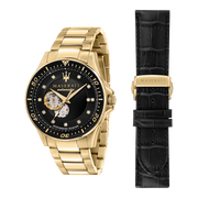  Shop Authentic Maserati SFIDA Black Dial Yellow Gold Toned Stainless Steel Watch For Men - R8823140003 - Luxxuri