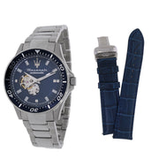  Shop Authentic Maserati SFIDA Automatic Skeleton Blue Dial Silver Steel Strap Watch For Men - R8823140007 - Luxxuri