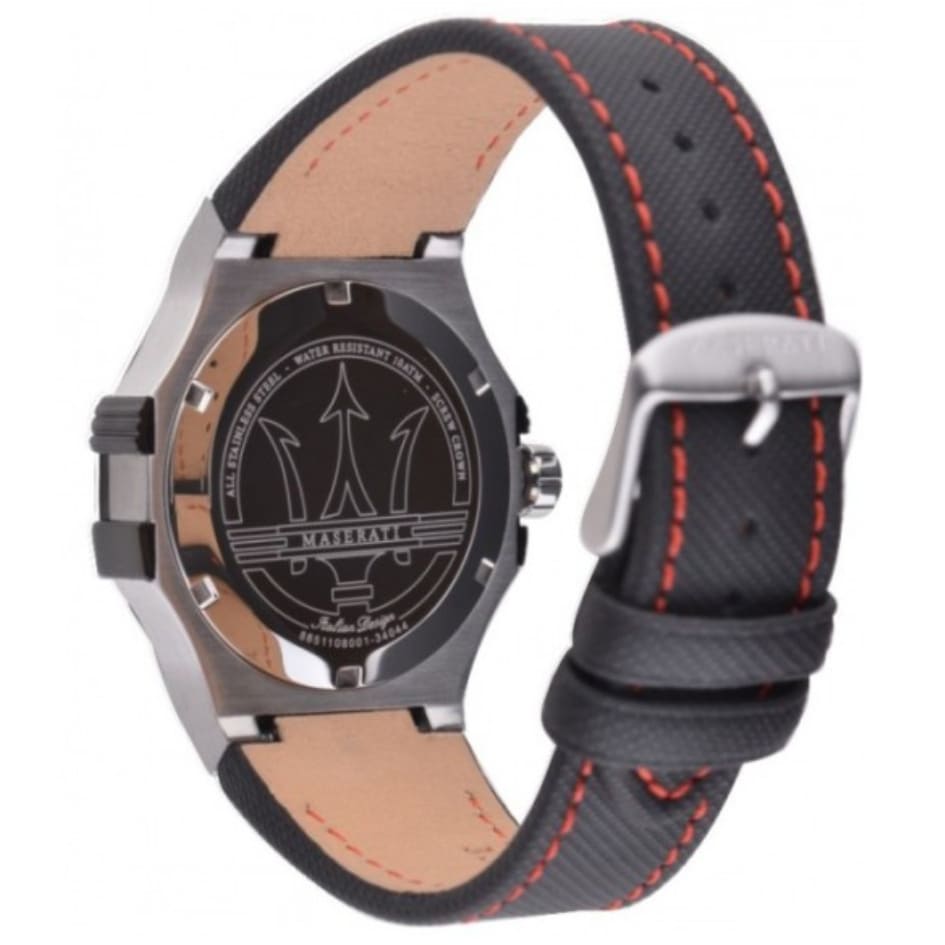  Shop Authentic Maserati Potenza Black Dial Black Leather Strap Watch For Men - R8851108001 - Luxxuri