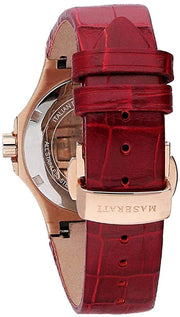  Shop Authentic Maserati Potenza Silver Dial Red Leather Strap Watch For Women - R8851108501 - Luxxuri