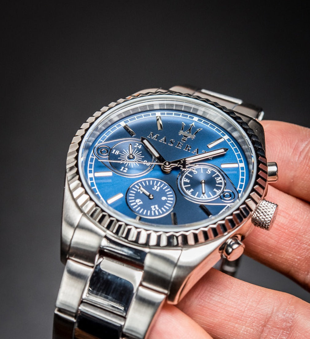  Shop Authentic Maserati Competizione Chronograph Blue Dial Silver Steel Strap Watch For Men - R8853100013 - Luxxuri