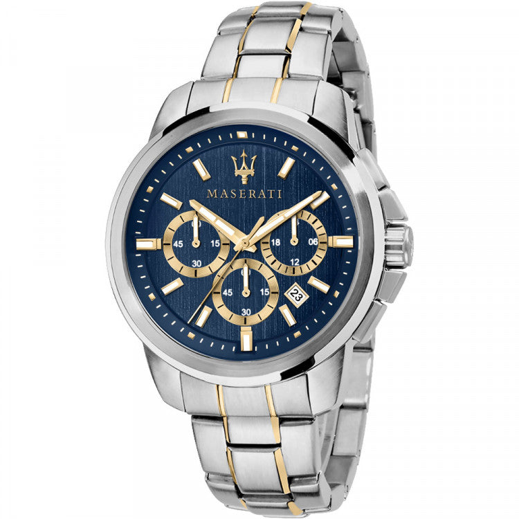  Shop Authentic Maserati Successo 44mm Chronograph Quartz Blue Dial Silver Steel Strap Watch For Men - R8873621016 - Luxxuri