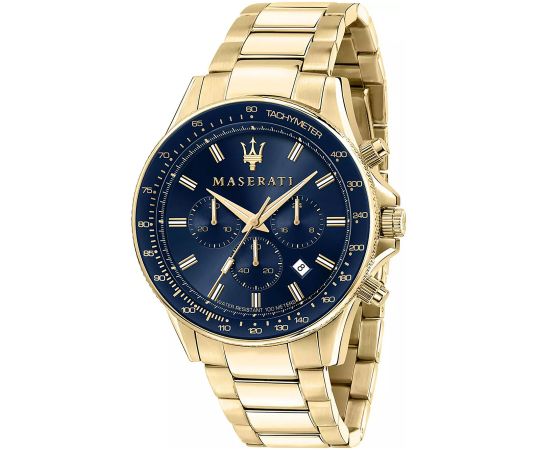  Shop Authentic Maserati SFIDA Analog Blue Dial Gold Stainless Steel Watch For Men - R8873640008 - Luxxuri