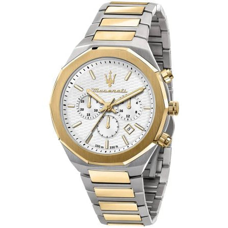  Shop Authentic Maserati Stile Chronograph White Dial Two Tone Steel Strap Watch For Men - R8873642009 - Luxxuri