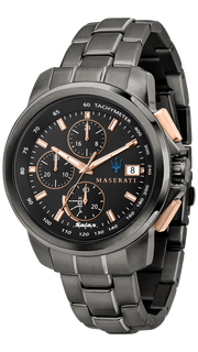  Shop Authentic Maserati Successo Solar Black Dial Grey Steel Strap Watch For Men - R8873645001 - Luxxuri