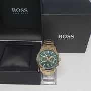  Shop Authentic Hugo Boss Allure Chronograph Green Dial Gold Steel Strap Watch for Men - 1513923 - Luxxuri