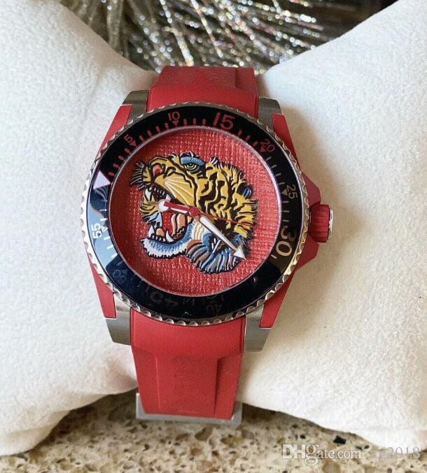  Shop Authentic Gucci Dive Quartz Red Dial Red Rubber Strap Watch For Men - YA136315 - Luxxuri