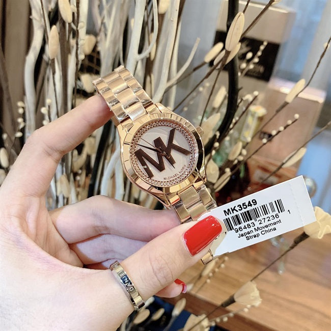  Shop Authentic Michael Kors Slim Runway Rose Gold Dial Rose Gold Steel Strap Watch for Women - MK3549 - Luxxuri