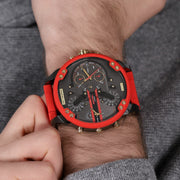  Shop Authentic Diesel Mr Daddy 2.0 Chronograph Grey Dial Red Rubber Strap Watch For Men - DZ7430 - Luxxuri
