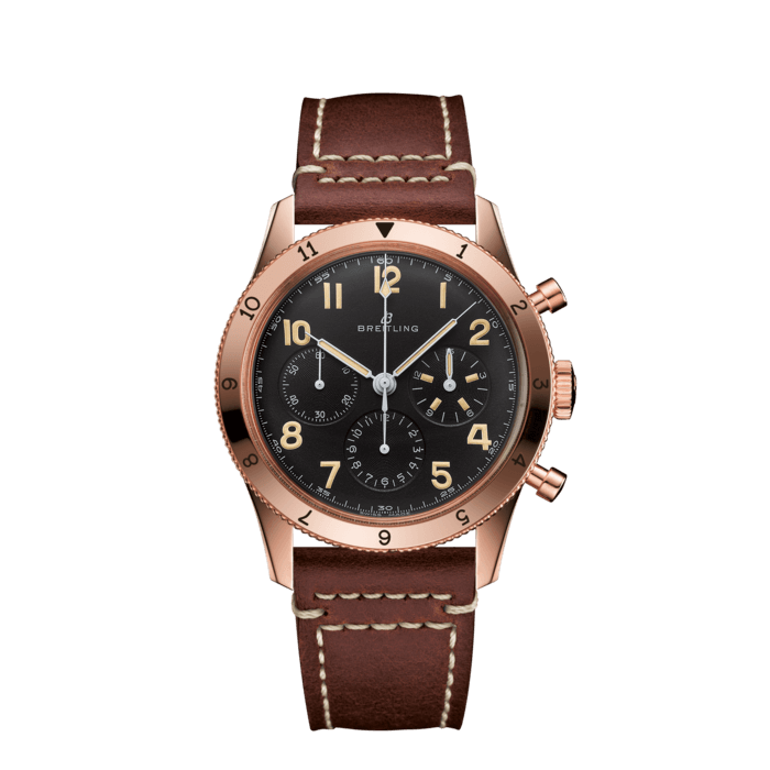  Shop Authentic Breitling Avi 1953 Edition Black Dial Brown Leather Strap Watch for Men - RB0920131B1X1 - Luxxuri