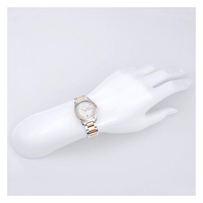  Shop Authentic Gucci G Timeless Silver Dial Two Tone Steel Strap Watch For Women - YA126528 - Luxxuri