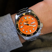  Shop Authentic Seiko 5 Sports Automatic Orange Dial Silver Steel Strap Watch For Men - SRPD59K1 - Luxxuri