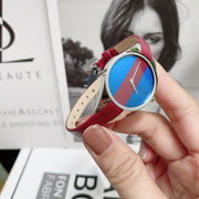  Shop Authentic Calvin Klein Rebel Blue Maroon Dial Maroon Leather Strap Watch for Women - K8P231UN - Luxxuri