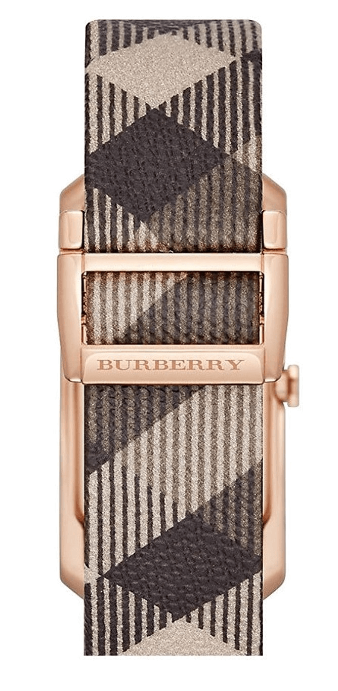  Shop Authentic Burberry The Pioneer Rose Gold Dial Haymarket Brown Leather Strap Watch for Women - BU9408 - Luxxuri