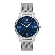  Shop Authentic Emporio Armani Minimalist Quartz Blue Dial Silver Steel Strap Watch For Men - AR11571 - Luxxuri