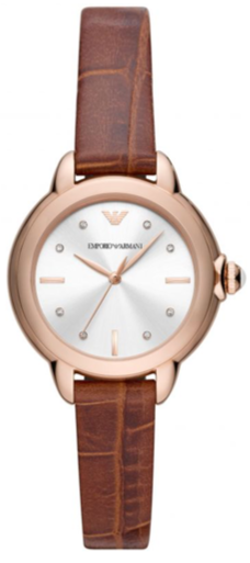  Shop Authentic Emporio Armani Mia Quartz Silver Dial Brown Leather Strap Watch For Women - AR11525 - Luxxuri