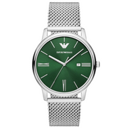  Shop Authentic Emporio Armani Minimalist Quartz Green Dial Silver Mesh Bracelet Watch For Men - AR11578 - Luxxuri