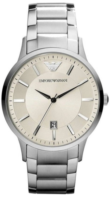  Shop Authentic Emporio Armani Classic Quartz White Dial Silver Steel Strap Watch For Men - AR2430 - Luxxuri