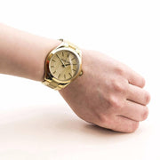  Shop Authentic Michael Kors Slim Runway Gold Dial Two Tone Gold Strap Watch for Women - MK4285 - Luxxuri