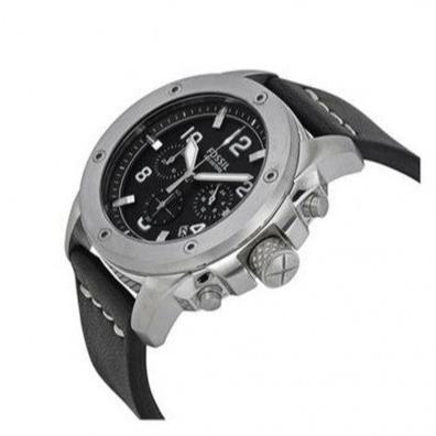  Shop Authentic Fossil Modern Machine Chronograph Black Dial Black Leather Strap Watch for Men - FS4928 - Luxxuri